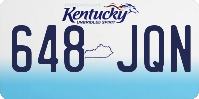KY license plate 648JQN