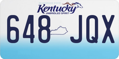 KY license plate 648JQX