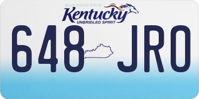 KY license plate 648JRO