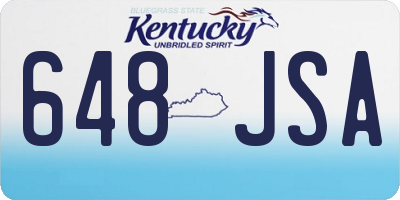 KY license plate 648JSA