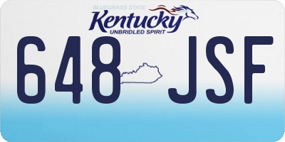 KY license plate 648JSF