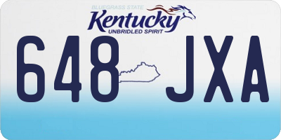 KY license plate 648JXA