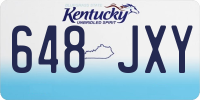 KY license plate 648JXY