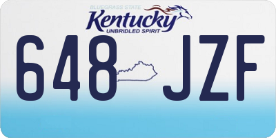 KY license plate 648JZF