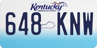 KY license plate 648KNW
