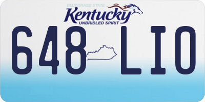 KY license plate 648LIO
