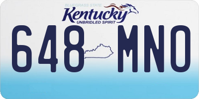 KY license plate 648MNO