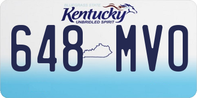 KY license plate 648MVO