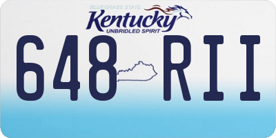 KY license plate 648RII
