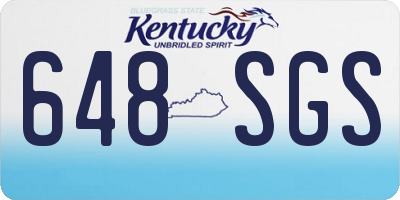KY license plate 648SGS