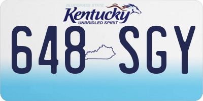KY license plate 648SGY