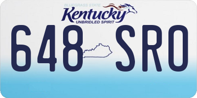 KY license plate 648SRO