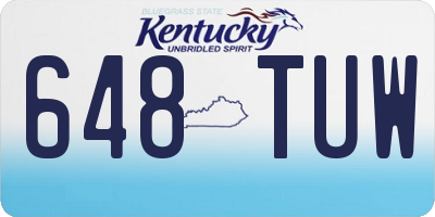 KY license plate 648TUW