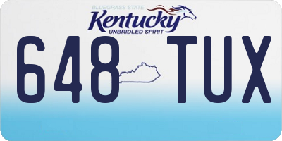 KY license plate 648TUX