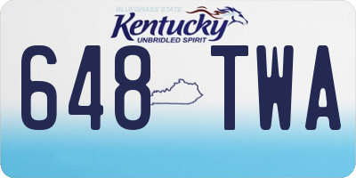 KY license plate 648TWA