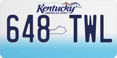 KY license plate 648TWL