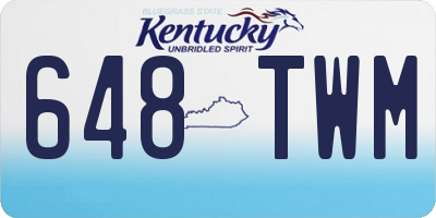 KY license plate 648TWM