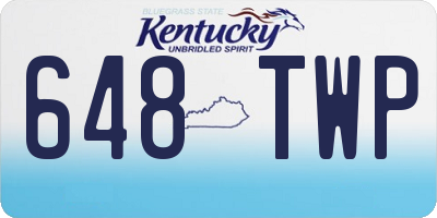 KY license plate 648TWP