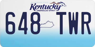 KY license plate 648TWR