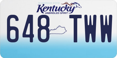 KY license plate 648TWW