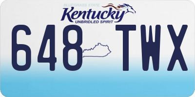 KY license plate 648TWX