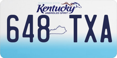 KY license plate 648TXA