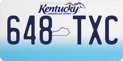 KY license plate 648TXC