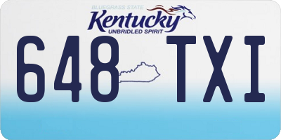 KY license plate 648TXI