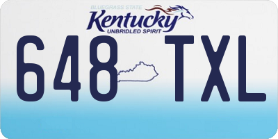 KY license plate 648TXL