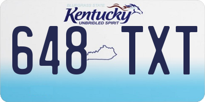 KY license plate 648TXT