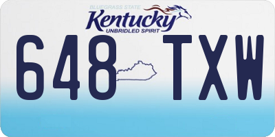 KY license plate 648TXW
