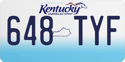 KY license plate 648TYF