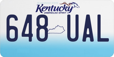 KY license plate 648UAL