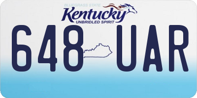 KY license plate 648UAR