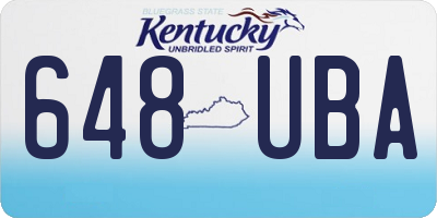KY license plate 648UBA