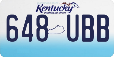 KY license plate 648UBB