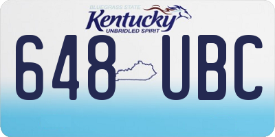 KY license plate 648UBC