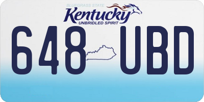 KY license plate 648UBD