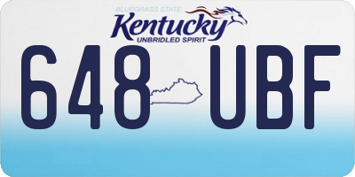 KY license plate 648UBF