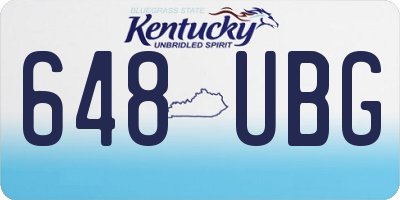 KY license plate 648UBG