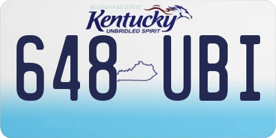 KY license plate 648UBI