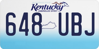 KY license plate 648UBJ