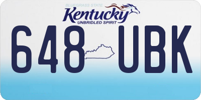 KY license plate 648UBK