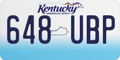 KY license plate 648UBP