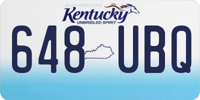 KY license plate 648UBQ
