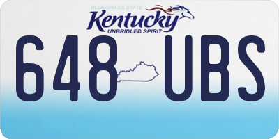 KY license plate 648UBS