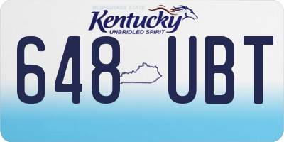 KY license plate 648UBT