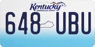 KY license plate 648UBU