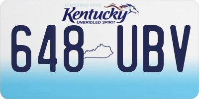 KY license plate 648UBV