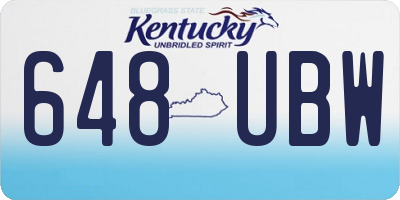 KY license plate 648UBW